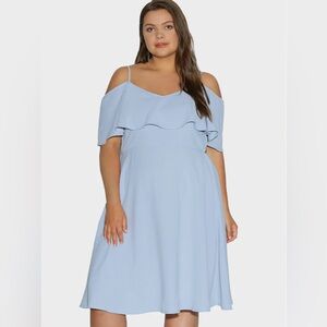 Bloomchic off shoulder cami dress. Light blue. NWT. 12